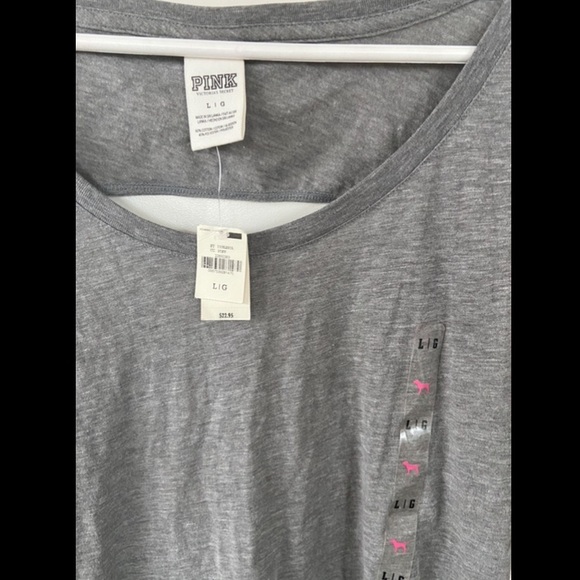 BNWT Victoria’s Secret “PINK” (grey) back cutout T-shirt size L - Picture 3 of 3